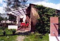 Ferienhaus in der seitlichen Ansicht
