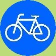 Verkehrsschild für einen Radweg
